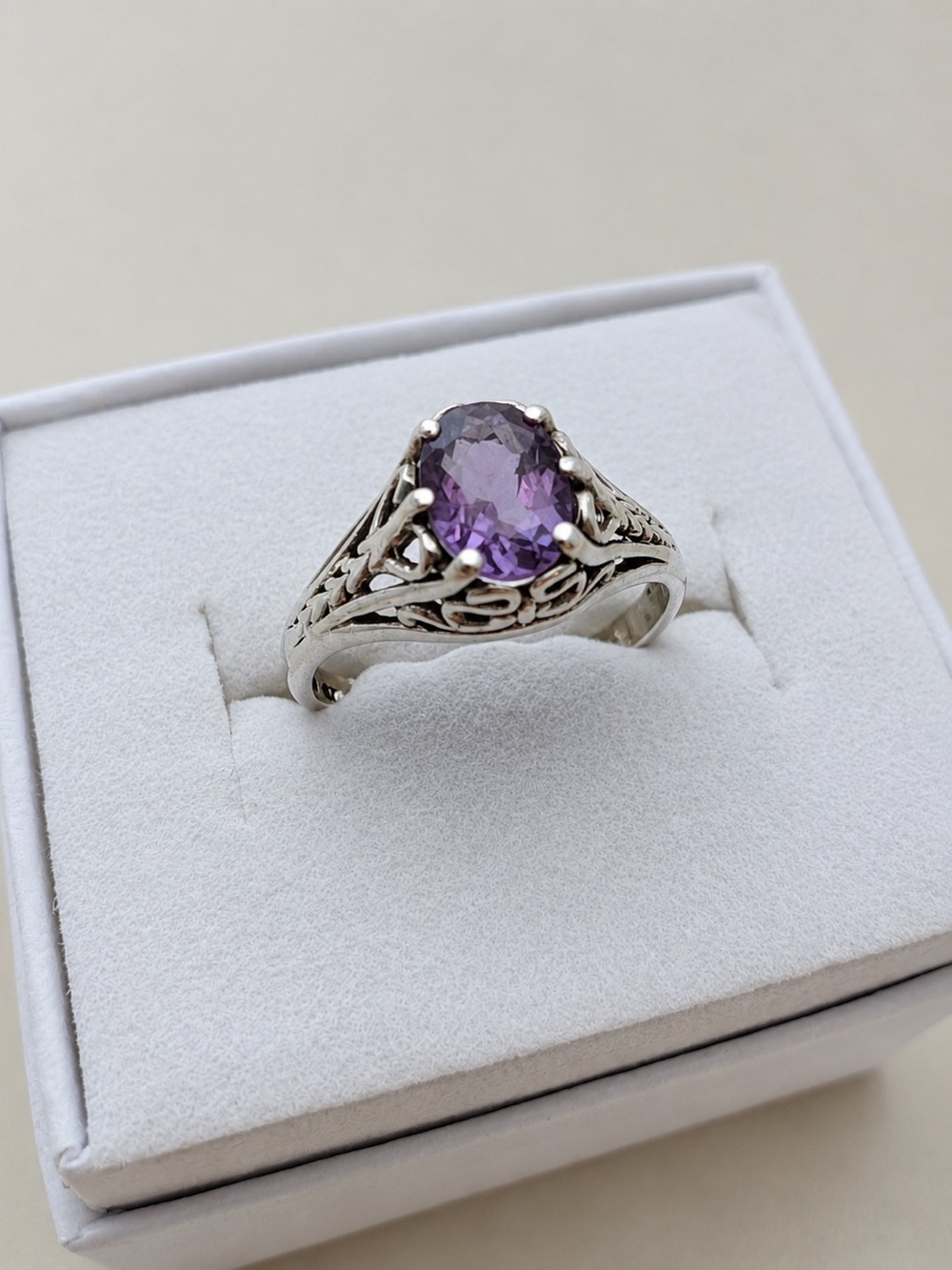 Sterling Silver Amethyst Ring size 4.5